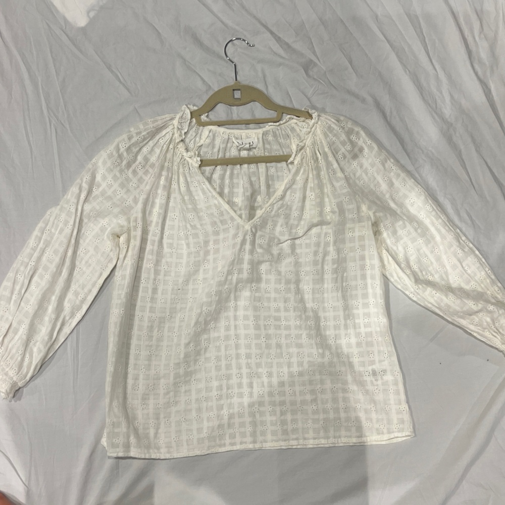 Velvet Ivory Lace Detail Top